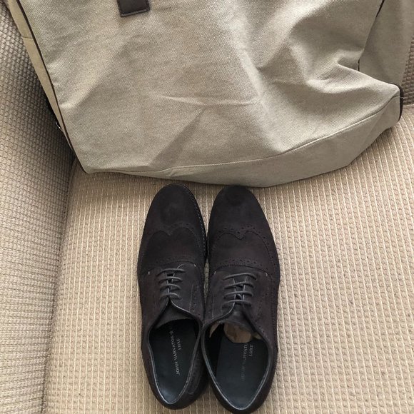 John Varvatos Luxe Men\'s Brown Suede Oxfords Lot main image 8